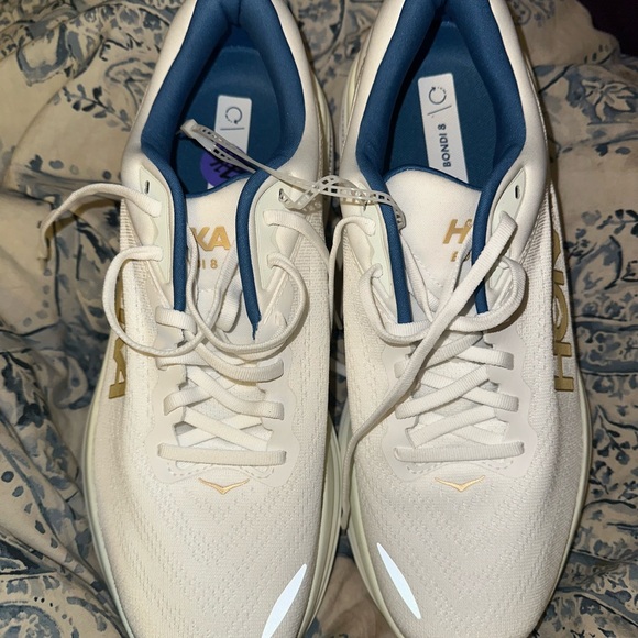 Hoka Bondi 8 Frost/Gold Running Shoes Men's Size 11.5 *BEST PRICE for NWOB!* - Picture 2 of 8